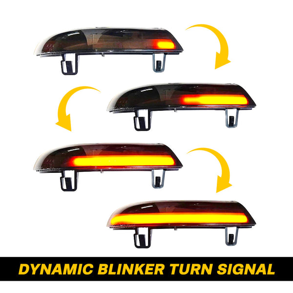 Side Rearview Mirror Smoke Lens Amber LED Turn Signals Marker Light Compatible with VW Jetta Golf 5 MK5 Passat B6 GTI