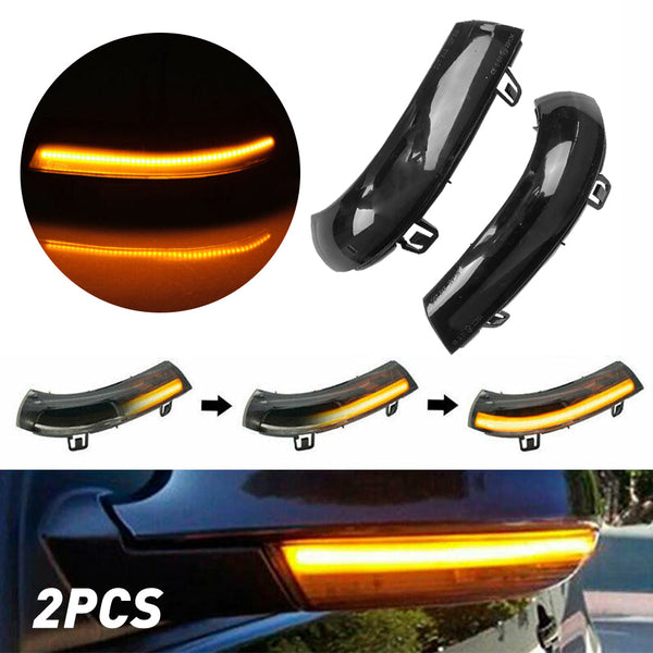 Side Rearview Mirror Smoke Lens Amber LED Turn Signals Marker Light Compatible with VW Jetta Golf 5 MK5 Passat B6 GTI