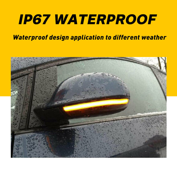 Side Rearview Mirror Smoke Lens Amber LED Turn Signals Marker Light Compatible with VW Jetta Golf 5 MK5 Passat B6 GTI