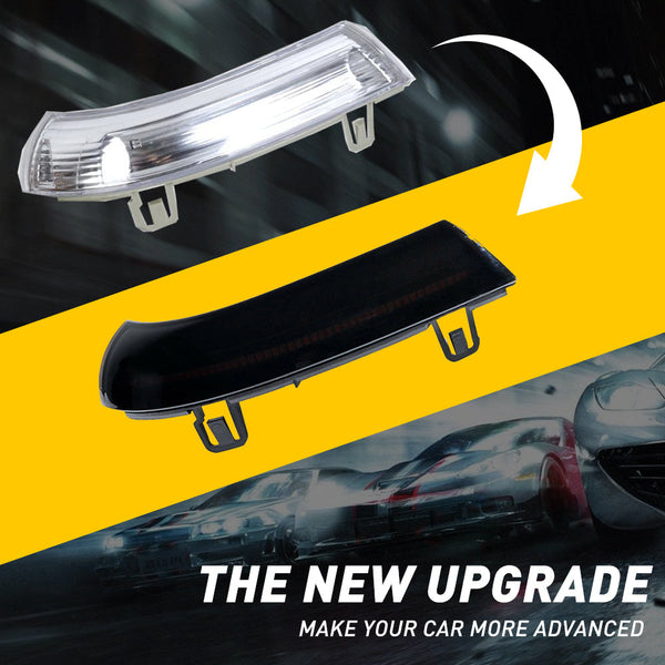 Side Rearview Mirror Smoke Lens Amber LED Turn Signals Marker Light Compatible with VW Jetta Golf 5 MK5 Passat B6 GTI