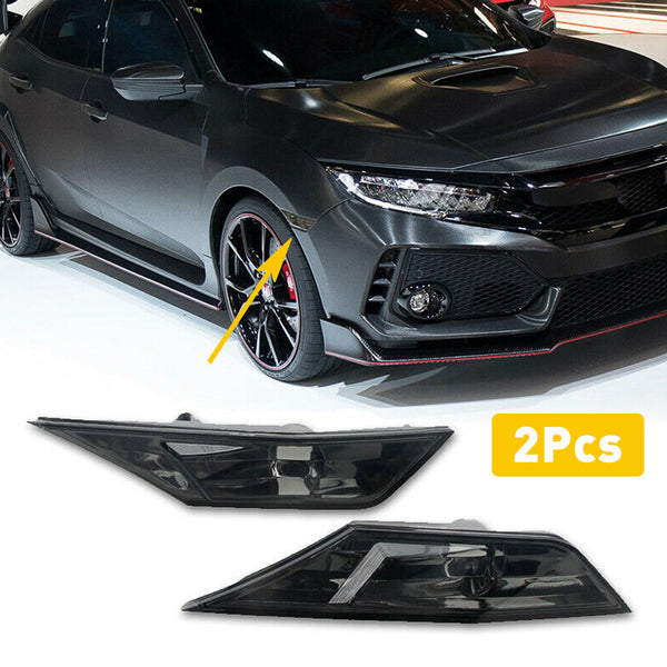 Smoke LED Side Marker Lights Switchback Signal Lamp For 16-21 Honda Civic