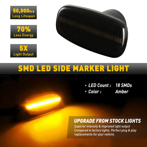 Smoke Lens LED Signal Side Marker Light For 01-05 LEXUS IS300 04-06 SCION XB