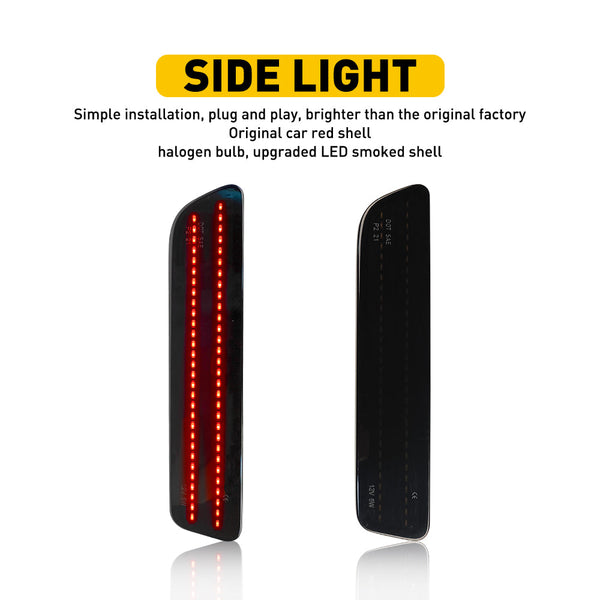 Smoked Lens LED Side Marker Lights for 2005-2009 Chevy Camaro Red Amber - Pack of 4