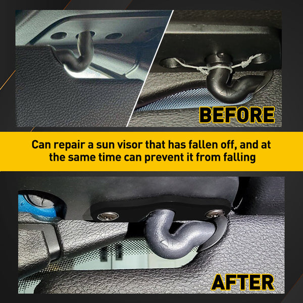 Sun Visor Clips for 2018-2022 Jeep JK, JL, JT Gladiator and Wrangler | Double Screw Design