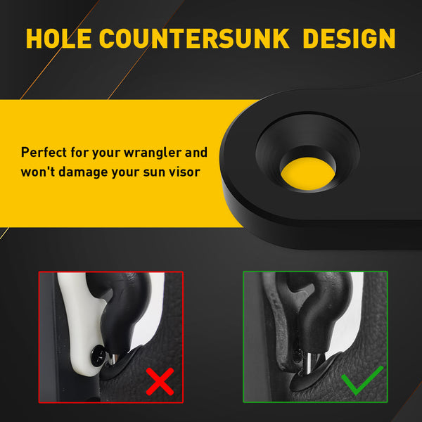 Sun Visor Clips for 2018-2022 Jeep JK, JL, JT Gladiator and Wrangler | Double Screw Design