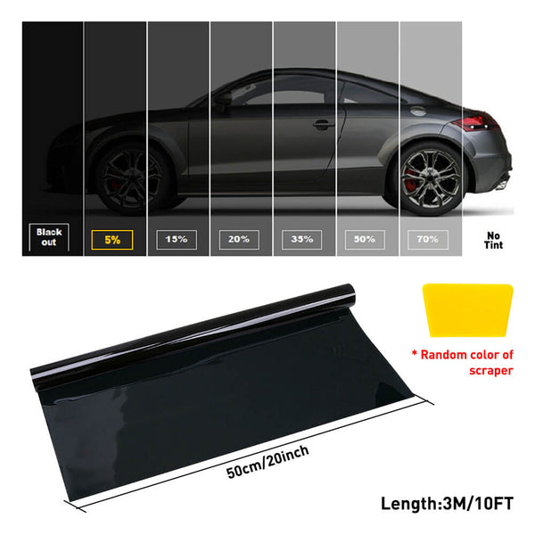 The Uncut Roll Window Tint Super Dark Black Film 50cm x 3m