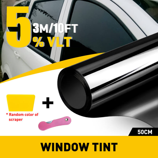 The Uncut Roll Window Tint Super Dark Black Film 50cm x 3m
