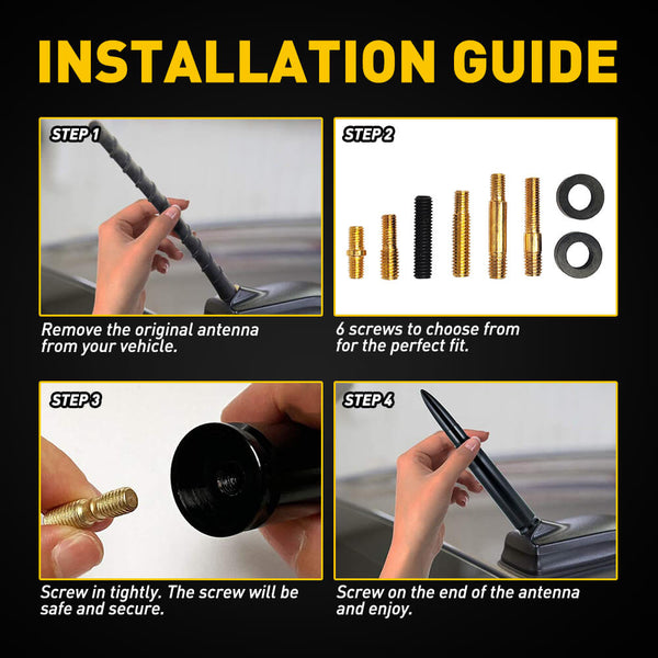 Universal Aluminum Bullet Antenna AM/FM Antenna Accessories