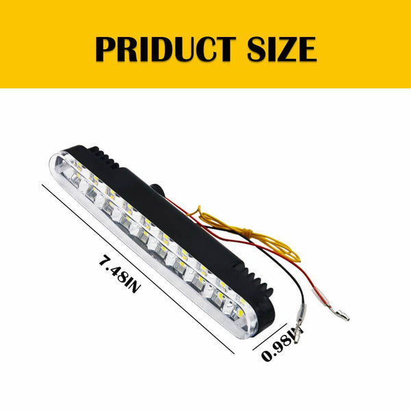 Universal LED Daytime Running Lights Kit White Light Turn Signal Amber(30pcs LED Chips)