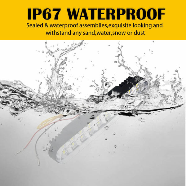 Universal LED Daytime Running Lights Kit White Light Turn Signal Amber(30pcs LED Chips)