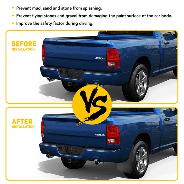 Universal Mud Flaps For Trucks, Pieced Fender for Front or Rear Auto Accessories