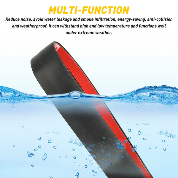 Universal T, U, D-Shaped, and Five-Hole Rubber Car Window Weather Stripping, Car Window Door Engine Cover Noise Insulation