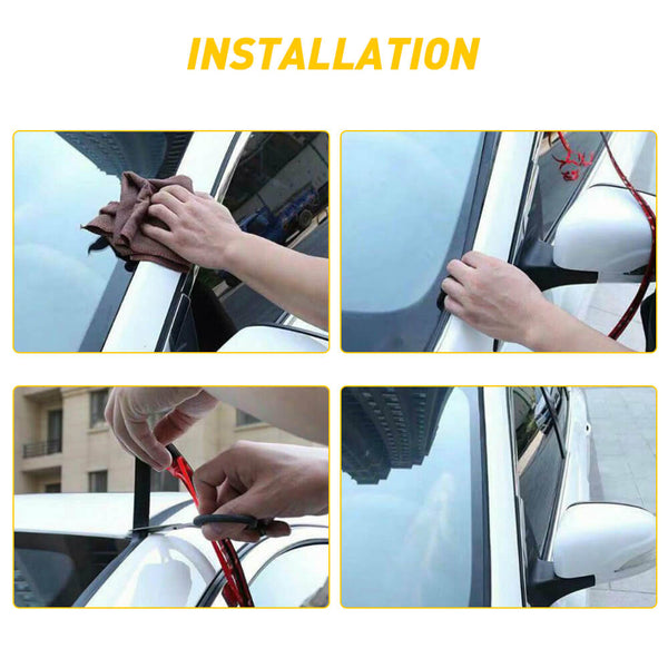 Universal T, U, D-Shaped, and Five-Hole Rubber Car Window Weather Stripping, Car Window Door Engine Cover Noise Insulation