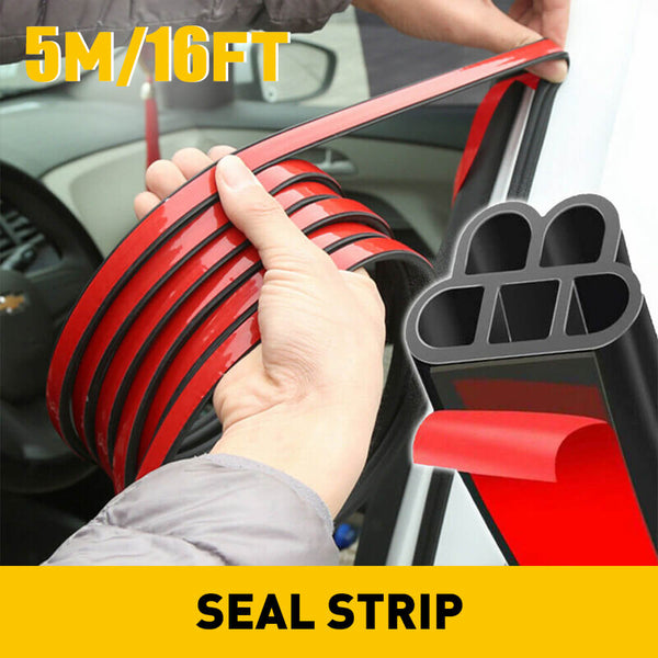 Universal T, U, D-Shaped, and Five-Hole Rubber Car Window Weather Stripping, Car Window Door Engine Cover Noise Insulation