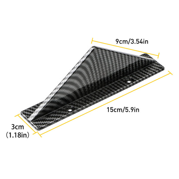 Universal Triangle Rear Bumper Diffuser for Cars,Triangle Type Black/ Carbon Fiber, 4pcs
