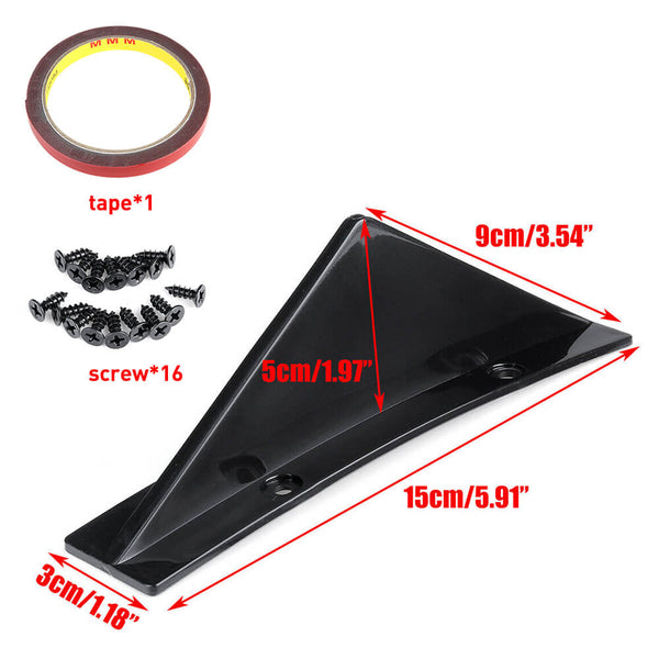 Universal Triangle Rear Bumper Diffuser for Cars,Triangle Type Black/ Carbon Fiber, 4pcs