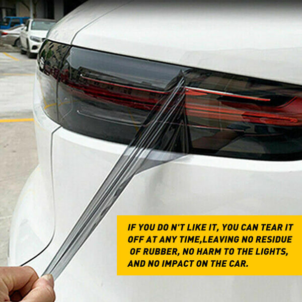 Universal Vinyl Car Light Tint Film for Headlight, Fog Light, Tail Light, Dark Black and Yellow Tint Film Roll Self Adhesive Accessories Parts 12 x 72inch