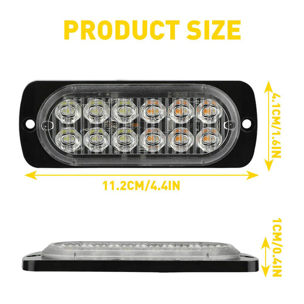 Waterproof 12pcs LED Emergency Strobe Light Bars for Truck Van Off Road Vehicle SUV