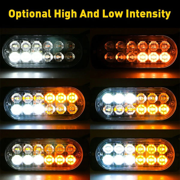 Waterproof 12pcs LED Emergency Strobe Light Bars for Truck Van Off Road Vehicle SUV