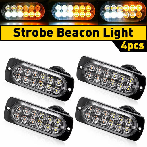 Waterproof 12pcs LED Emergency Strobe Light Bars for Truck Van Off Road Vehicle SUV
