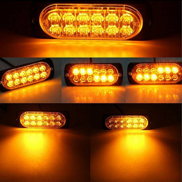 Waterproof 12pcs LED Emergency Strobe Light Bars for Truck Van Off Road Vehicle SUV