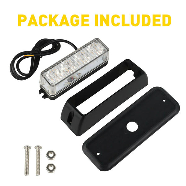 Waterproof 4pcs LED Emergency Strobe Light Bars Amber/white