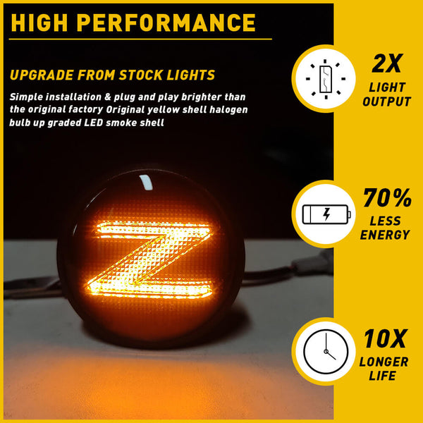 Z Dynamic Sequential Smoke LED Side Marker Light (a pair) Fit for 2009-2020 Nissan 370Z