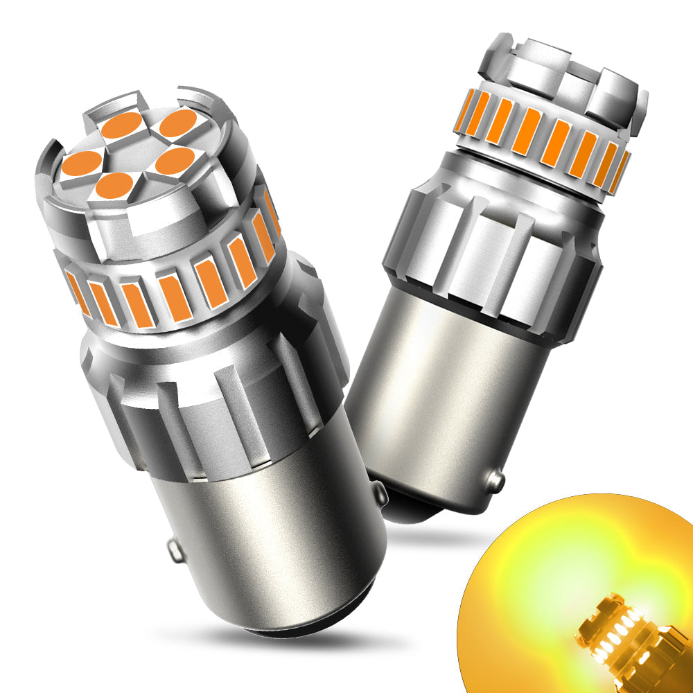 Timorol 1156 LED Turn Signal Light Bulbs Amber Yellow 400% Brighter — AUXITO
