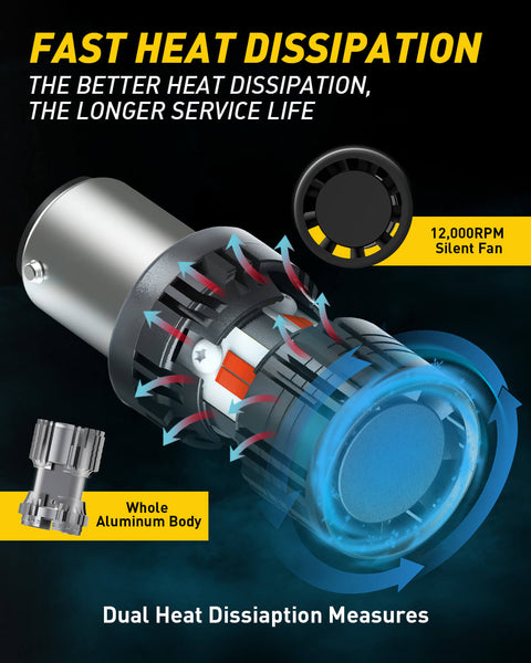 1157 LED Bulbs Red with Built-in Resistor 2057 2357 7528 BAY15D Anti Hyper Flash CANBUS Error Free Brake Lights, Tail Lights, Stop Lights, Turn Signal Lights