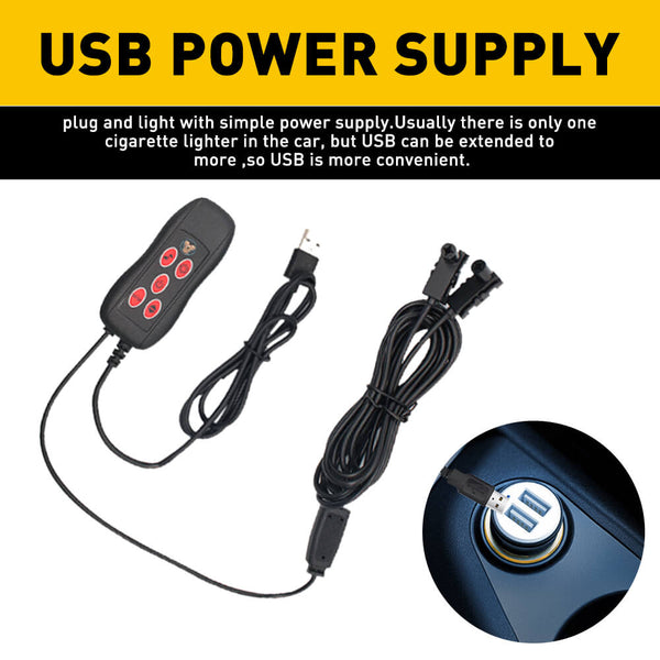 13.1FT Auto Car Interior Atmosphere Wire Strip Light LED Decor Lamp Accessories Controlled by Remote Controller