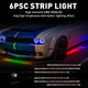 2024 Upgraded RGB Dreamcolor LED Car Underglow Lights Music Bluetooth APP Remote Control Strip