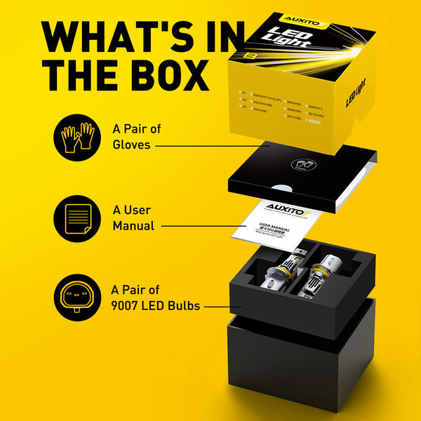 2025 New Upgraded 9007 HB5 Headlight Bulbs, 22000LM/Set, AUXITO M6S Series