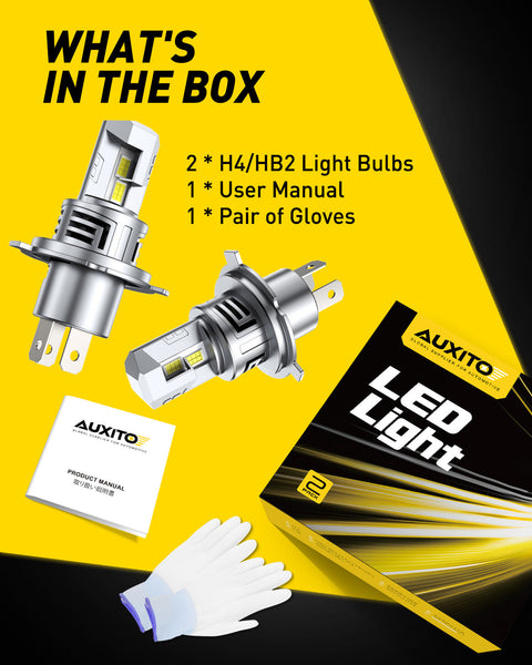 2025 New Upgraded H4/9003 Headlight Bulbs, 13000LM/Set, AUXITO M6S Series