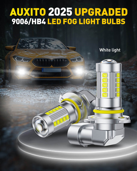 2025 Newest HB4/9006 LED Fog Light Bulbs – 27 CSP Chips, 6500K Cool White, 360° Full Illumination, 1:1 OEM Fit