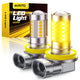 2025 Upgraded H11/H8/H9 LED Fog Light Bulbs, 3000K Amber Yellow, 1:1 Mini Size H11/H8/H16 Yellow LED Fog Light Bulbs, 360° Full Illumination