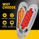 2PCS 16-Leds Oval LED Side Marker Lights Chrome Bezel for 12V Heavy Trucks, Semi-Trailer Trucks