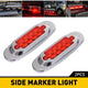 2PCS 16-Leds Oval LED Side Marker Lights Chrome Bezel for 12V Heavy Trucks, Semi-Trailer Trucks