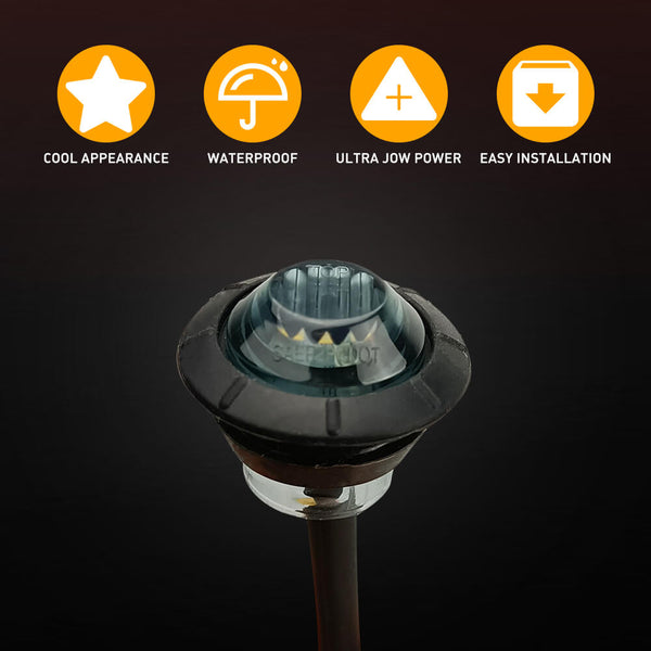 3/4 Inch Smoked LED Side Marker lights Round Bullet Mini Size 3LEDs Truck Trailer(10pcs/20pcs)