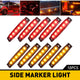 3.9 Inches Slim LED Side Marker Lights 6 LEDs Smoked Len for Truck Trailer RV 10pcs