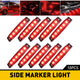 3.9 Inches Slim LED Side Marker Lights 6 LEDs Smoked Len for Truck Trailer RV 10pcs