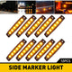 3.9 Inches Slim LED Side Marker Lights 6 LEDs Smoked Len for Truck Trailer RV 10pcs