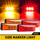 4 Inch 3 LEDs Front Rear LED Side Marker Light for 12V Truck Trailer RV 4PCS