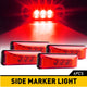 4 Inch 3 LEDs Front Rear LED Side Marker Light for 12V Truck Trailer RV 4PCS