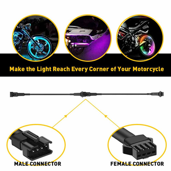 4 Pin Extension Wire Cable Connector For RGB LED Strip Rock Lights Glow-1.5M