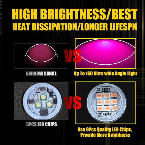 4pcs LED Rock Lights For Jeep Off-Road Truck UTV ATV Underbody Wheel Light-9 LEDs per Light