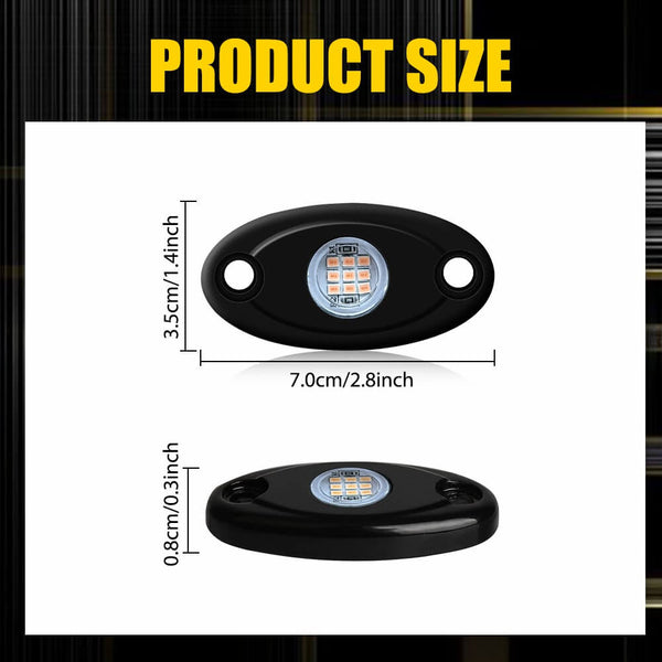 4pcs LED Rock Lights For Jeep Off-Road Truck UTV ATV Underbody Wheel Light-9 LEDs per Light