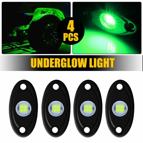 4pcs LED Rock Lights For Jeep Off-Road Truck UTV ATV Underbody Wheel Light-9 LEDs per Light