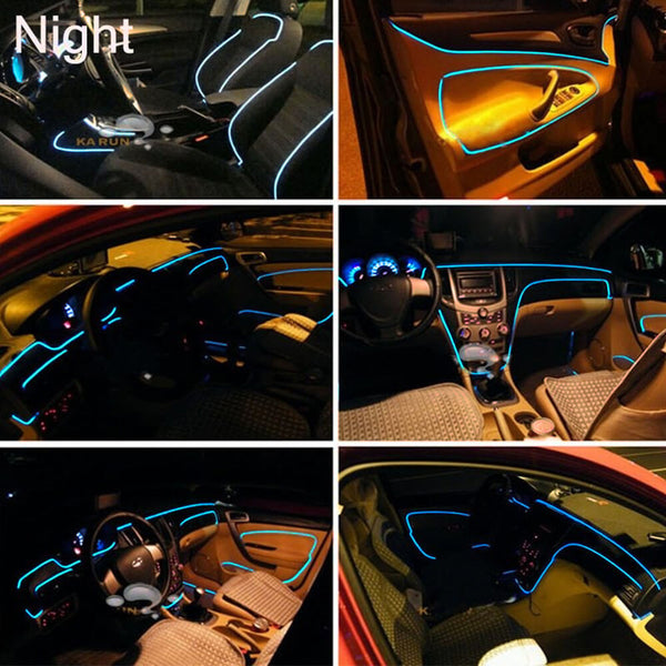 6.56FT Auto Car Interior Atmosphere Wire Strip Light LED Decor Lamp Accessories