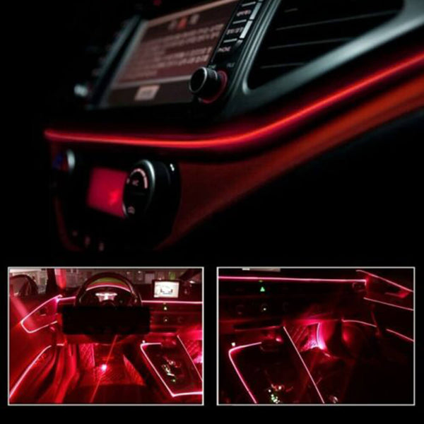 6.56FT Auto Car Interior Atmosphere Wire Strip Light LED Decor Lamp Accessories