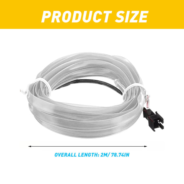 6.56FT Auto Car Interior Atmosphere Wire Strip Light LED Decor Lamp Accessories